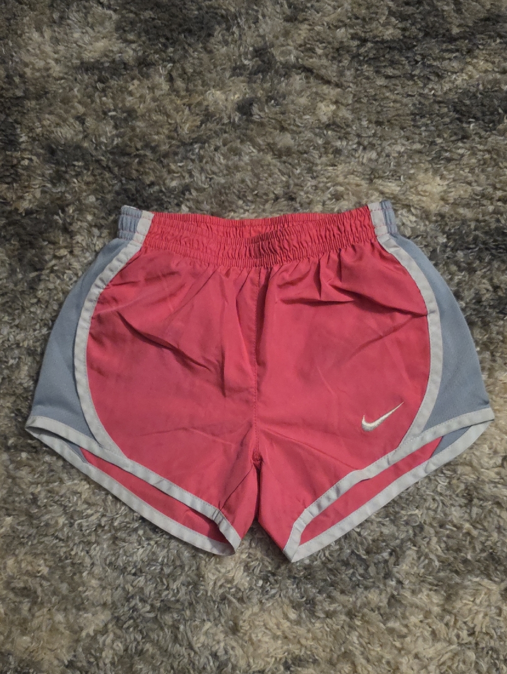 Nike Little Girls XS Coral/ Pink Athletic Running Shorts with Gray Accents